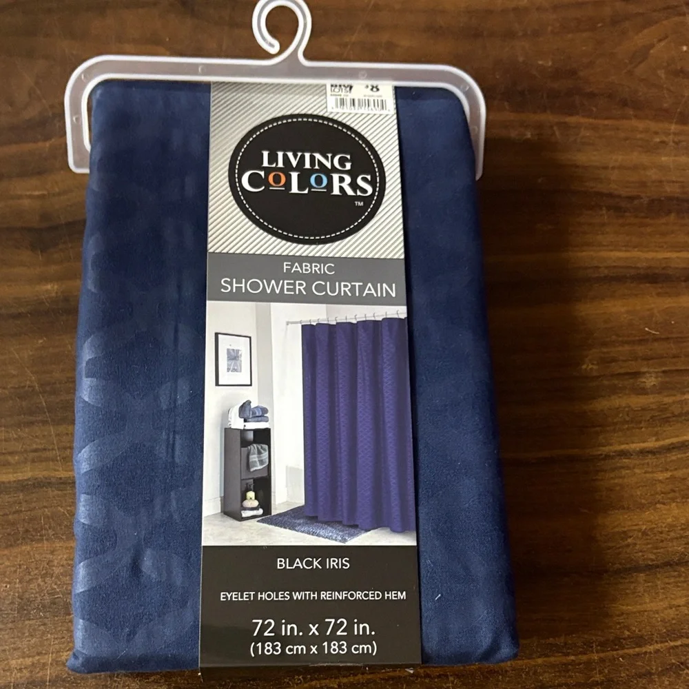 Living Colors Blue Patterned Shower Curtain